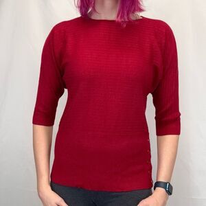 Cable & Gauge Women’s Dolman Sleeve Tunic Sweater Dark Ruby Red Small